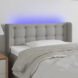 Gultas Galvgalis Ar Led, 83X16X78/88 Cm, Gaiši Pelēks Audums Vidaxl