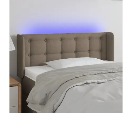 Gultas Galvgalis Ar Led, 83X16X78/88 Cm, Pelēkbrūns Audums Vidaxl