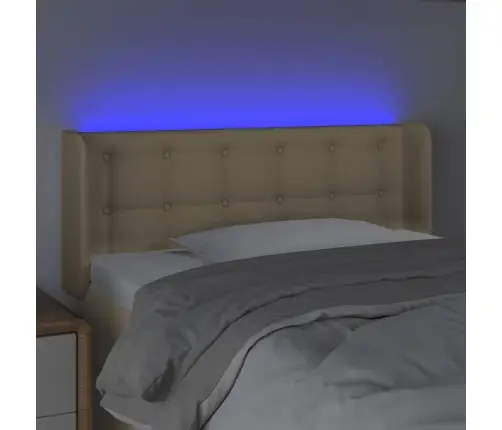 Gultas Galvgalis Ar Led, 103X16X78/88 Cm, Krēmkrāsas Audums Vidaxl Gultas Galvgalis Ar Led, 103X16X78/88 Cm, Krēmkrāsas Audums Vidaxl