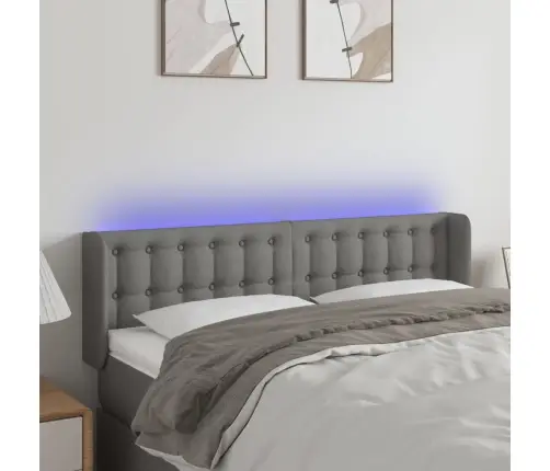 Gultas Galvgalis Ar Led, 147X16X78/88 Cm, Tumši Pelēks Audums Vidaxl
