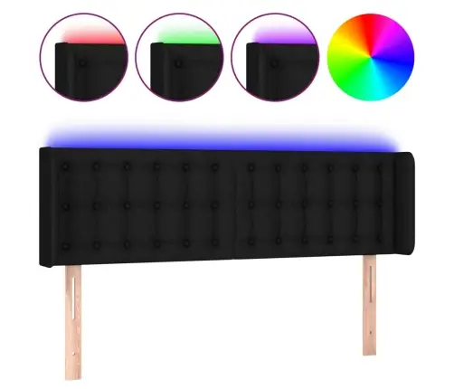 Gultas Galvgalis Ar Led, 147X16X78/88 Cm, Melns Audums Vidaxl Gultas Galvgalis Ar Led, 147X16X78/88 Cm, Melns Audums Vidaxl