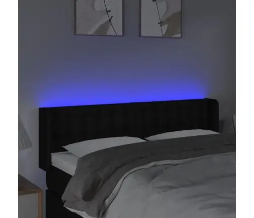Gultas Galvgalis Ar Led, 147X16X78/88 Cm, Melns Audums Vidaxl Gultas Galvgalis Ar Led, 147X16X78/88 Cm, Melns Audums Vidaxl