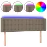 Gultas Galvgalis Ar Led, 147X16X78/88 Cm, Pelēkbrūns Audums Vidaxl