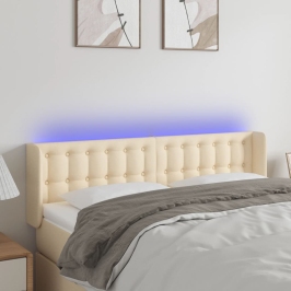 Led-Voodipeats, Kreemjas, 147X16X78/88 cm Kangas