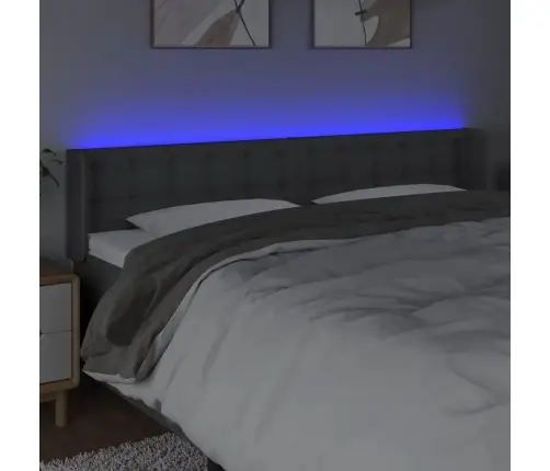 Gultas Galvgalis Ar Led, 163X16X78/88 Cm, Tumši Pelēks Audums Vidaxl