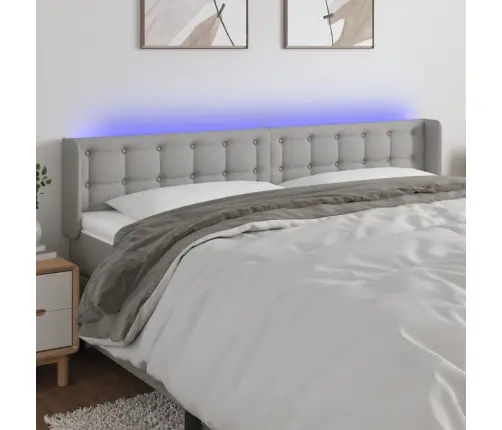 Galvūgalis Su Led, Šviesiai Pilkas, 183X16X78/88cm Audinys