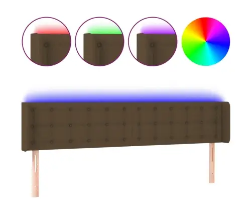 Gultas Galvgalis Ar Led, 183X16X78/88 Cm, Tumši Brūns Audums Vidaxl