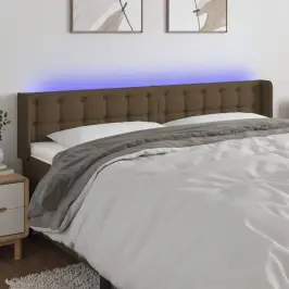 Gultas Galvgalis Ar Led, 183X16X78/88 Cm, Tumši Brūns Audums Vidaxl