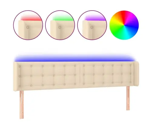 Galvūgalis Su Led, Kreminės Spalvos, 203X16X78/88cm Audinys