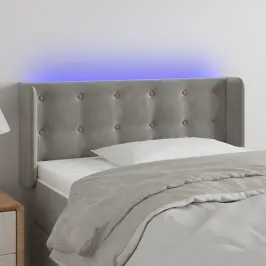 Gultas Galvgalis Ar Led, 83X16X78/88 Cm, Gaiši Pelēks Samts Vidaxl