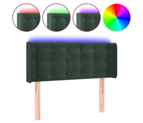 Gultas Galvgalis Ar Led, 83X16X78/88 Cm, Tumši Zaļš Samts Vidaxl