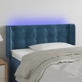 Gultas Galvgalis Ar Led, 83X16X78/88 Cm, Tumši Zils Samts Vidaxl