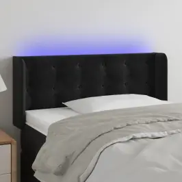 Gultas Galvgalis Ar Led, 93X16X78/88 Cm, Melns Samts Vidaxl