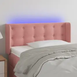 Gultas Galvgalis Ar Led, 103X16X78/88 Cm, Rozā Samts Vidaxl