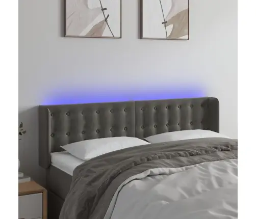 Led-Voodipeats, Tumehall, 147X16X78/88 cm Samet