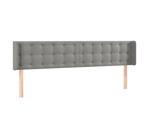 Galvūgalis Su Led, Šviesiai Pilkas, 163X16X78/88cm Aksomas