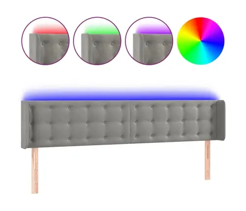 Led-Voodipeats, Helehall, 183X16X78/88 cm Samet