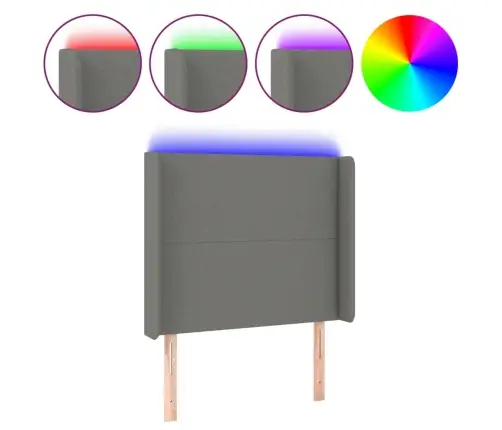 Galvūgalis Su Led, Tamsiai Pilkas, 83X16X118/128cm Audinys