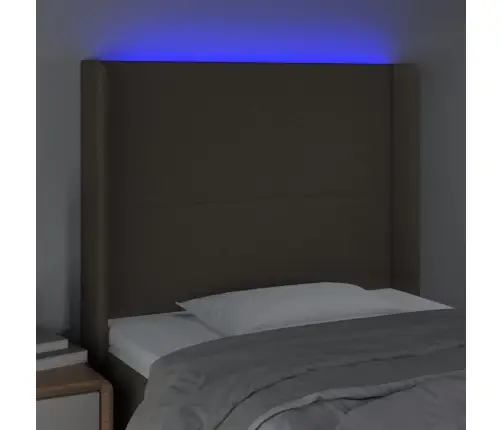 Gultas Galvgalis Ar Led, 83X16X118/128 Cm, Pelēkbrūns Audums Vidaxl