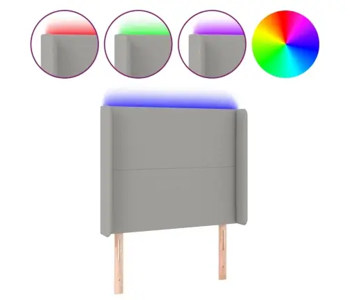 Galvūgalis Su Led, Šviesiai Pilkas, 93X16X118/128cm Audinys