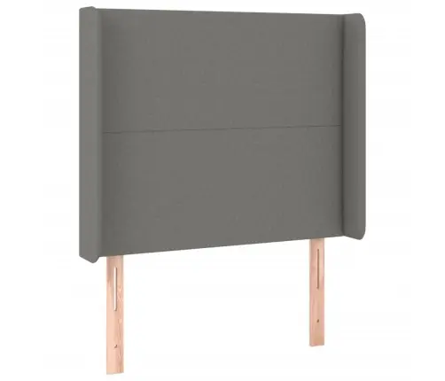 Gultas Galvgalis Ar Led, 93X16X118/128 Cm, Tumši Pelēks Audums Vidaxl