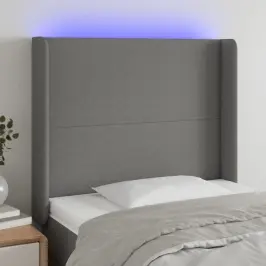 Gultas Galvgalis Ar Led, 93X16X118/128 Cm, Tumši Pelēks Audums Vidaxl