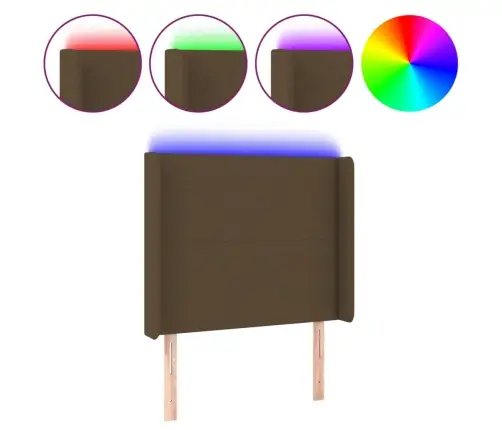 Led-Voodipeats, Tumepruun, 93X16X118/128 cm Kangas