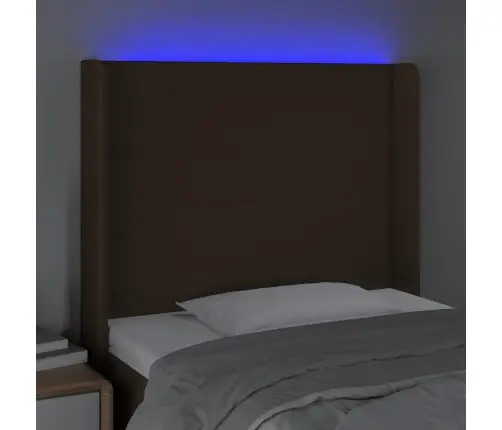 Led-Voodipeats, Tumepruun, 93X16X118/128 cm Kangas