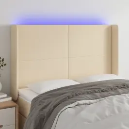 Led-Voodipeats, Kreemjas, 147X16X118/128 cm Kangas