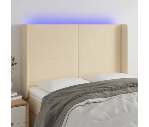 Led-Voodipeats, Kreemjas, 147X16X118/128 cm Kangas