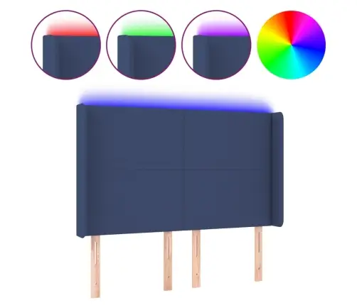 Led-Voodipeats, Sinine, 147X16X118/128 cm Kangas