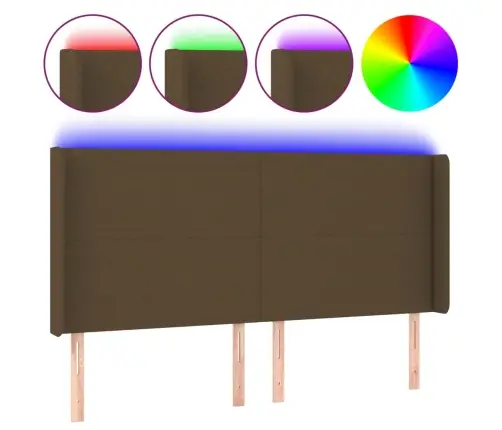 Galvūgalis Su Led, Tamsiai Rudos Spalvos, 163X16X118/128Cm