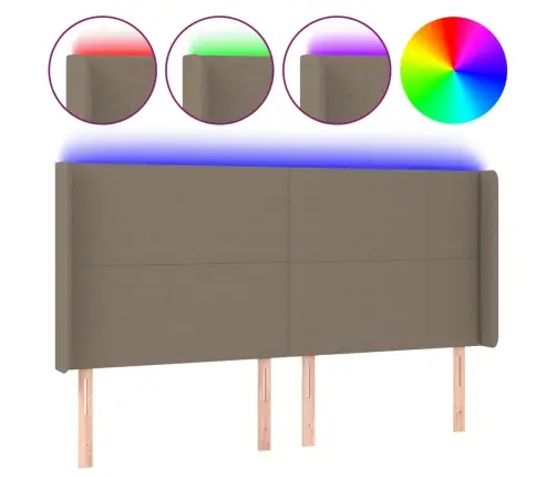 Led-Voodipeats, Pruunikashall, 163X16X118/128 cm Kangas