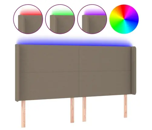 Led-Voodipeats, Pruunikashall, 183X16X118/128 cm Kangas