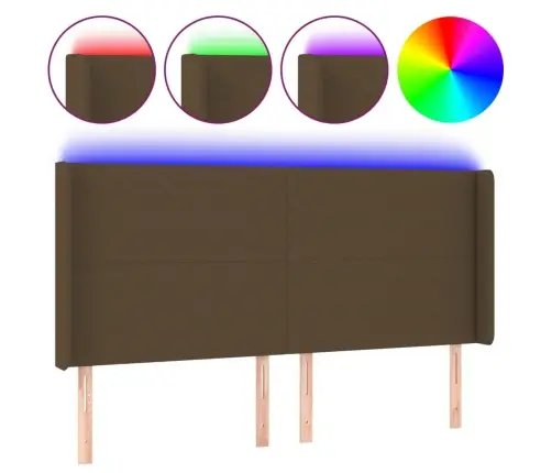 Led-Voodipeats, Tumepruun, 203X16X118/128 cm Kangas