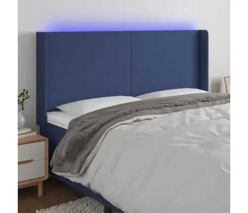 Led-Voodipeats, Sinine, 203X16X118/128 cm Kangas