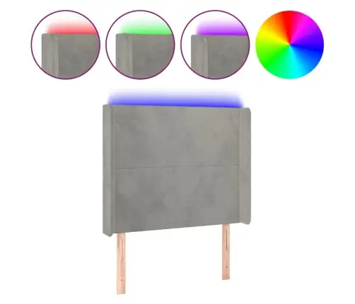 Led-Voodipeats, Helehall, 83X16X118/128 cm Samet