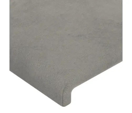 Gultas Galvgalis Ar Led, 103X16X118/128 Cm, Gaiši Pelēks Samts Vidaxl