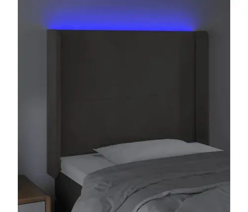 Led-Voodipeats, Tumehall, 103X16X118/128 cm Samet