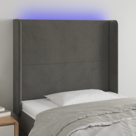 Led-Voodipeats, Tumehall, 103X16X118/128 cm Samet