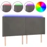 Gultas Galvgalis Ar Led, 163X16X118/128 Cm, Tumši Pelēks Samts Vidaxl Gultas Galvgalis Ar Led, 163X16X118/128 Cm, Tumši Pelēks Samts Vidaxl