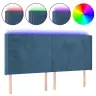 Gultas Galvgalis Ar Led, 183X16X118/128 Cm, Tumši Zils Samts Vidaxl
