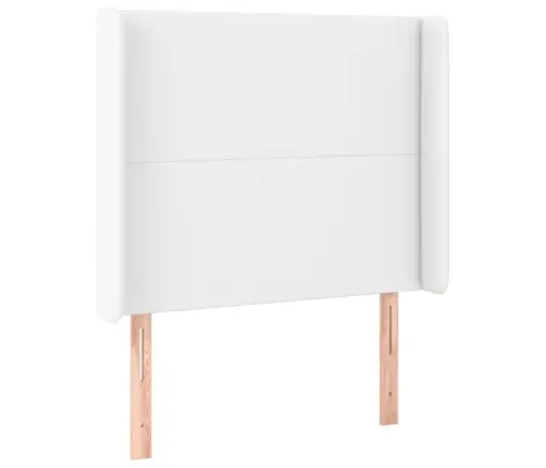 Led-Voodipeats, Valge, 103X16X118/128 cm Kunstnahk