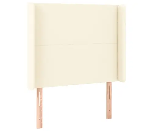 Led-Voodipeats, Kreemjas, 103X16X118/128 cm Kunstnahk