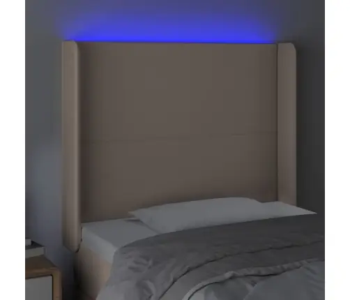 Gultas Galvgalis Ar Led, 103X16X118/128 Cm, Kapučīno Vidaxl