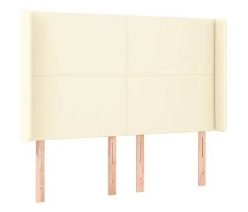Led-Voodipeats, Kreemjas, 147X16X118/128 cm Kunstnahk