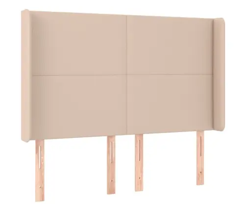 Led-Voodipeats, Cappuccino, 147X16X118/128 cm Kunstnahk