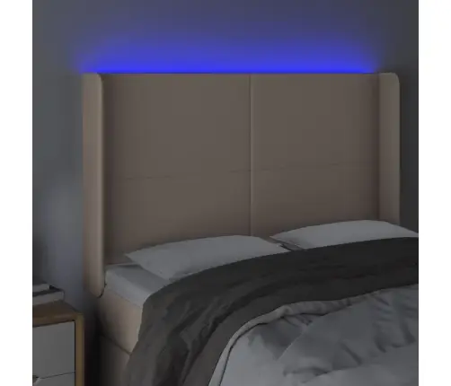 Led-Voodipeats, Cappuccino, 147X16X118/128 cm Kunstnahk