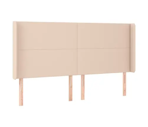 Gultas Galvgalis Ar Led, 163X16X118/128 Cm, Kapučīno Vidaxl