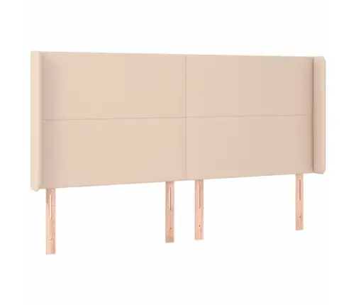 Gultas Galvgalis Ar Led, 203X16X118/128 Cm, Kapučīno Vidaxl